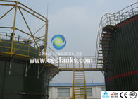 1000m3 GFS Glass Fused Steel Tanks với mái sàn nhôm để lưu trữ nước thô