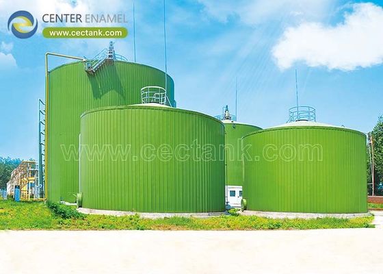 Các thùng thép lót thủy tinh như lò phản ứng thùng hỗn hợp liên tục (CSTR) trong các nhà máy khí sinh học
