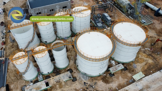 Các bồn chứa thép đệm được phủ epoxy để giữ nước thải: Các kho chứa nước thải được xử lý tạm thời