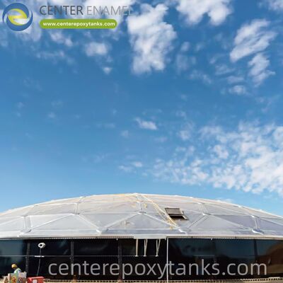 Khu vòm nhôm cho một bể tiêu hóa bùn: Bề phủ chống ăn mòn giảm thiểu sự mất nhiệt và duy trì nhiệt độ của máy tiêu hóa