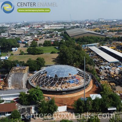 Khu vòm nhôm cho một bể chứa bùn: Cung cấp một vỏ cứng, bền để chứa mùi và bảo vệ bể