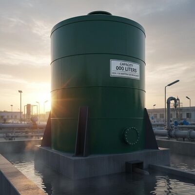 Kính chống thời tiết được hợp nhất với bể thép Capacity 000 Liters Dark Green Customized Tank Body Color lý tưởng cho quản lý nước thải