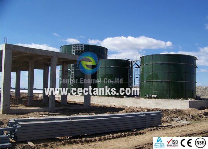 1000m3 GFS Glass Fused Steel Tanks với mái sàn nhôm để lưu trữ nước thô 1