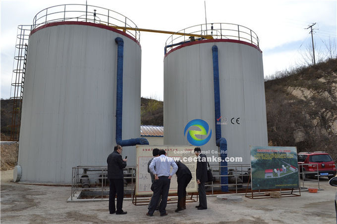 Nhà máy khí sinh học Các bể thép thủy tinh nóng chảy để sản xuất năng lượng từ nhà máy thải bùn động vật 1